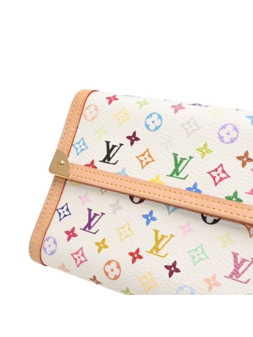 Louis Vuitton Porte Tresor International Wallet Takashi Murakami White